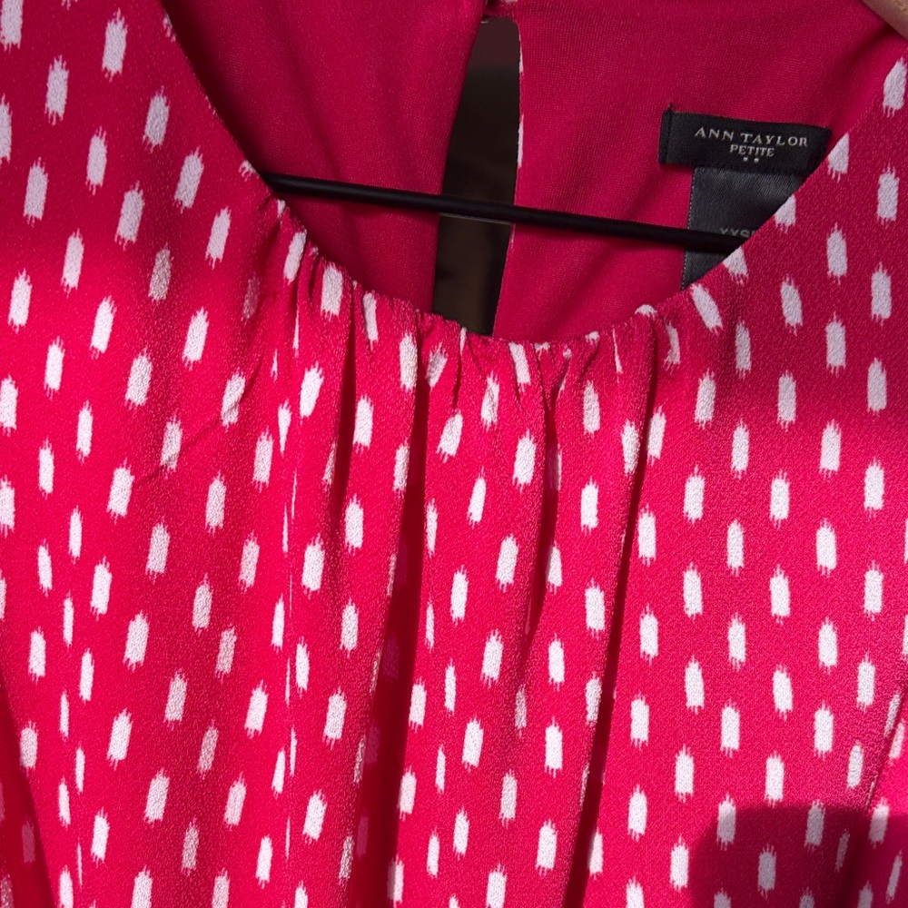 Ann Taylor Pink Patterned Dress Size Petite XXS - Picture 5 of 6